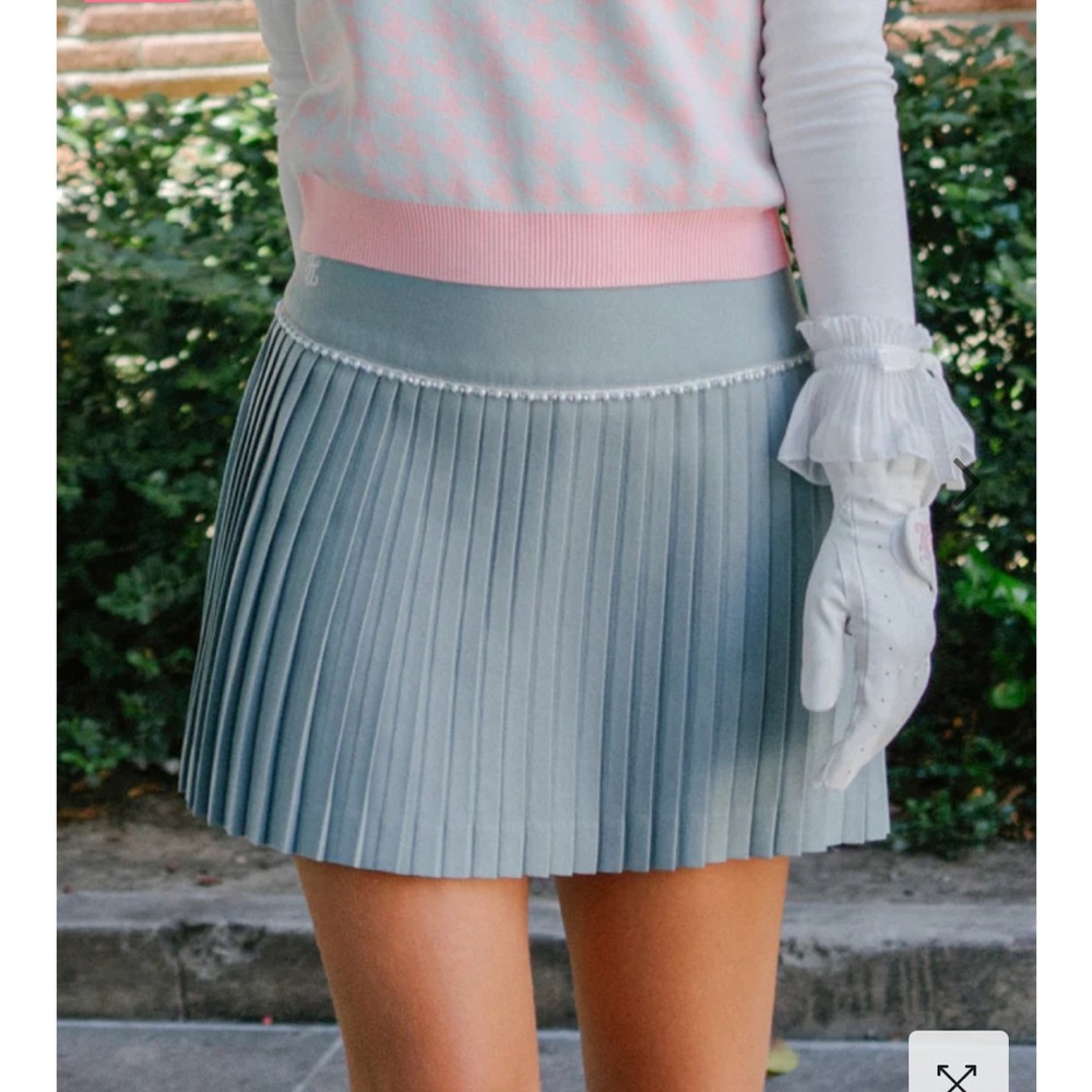 Elegant Blue Pleated Skirt